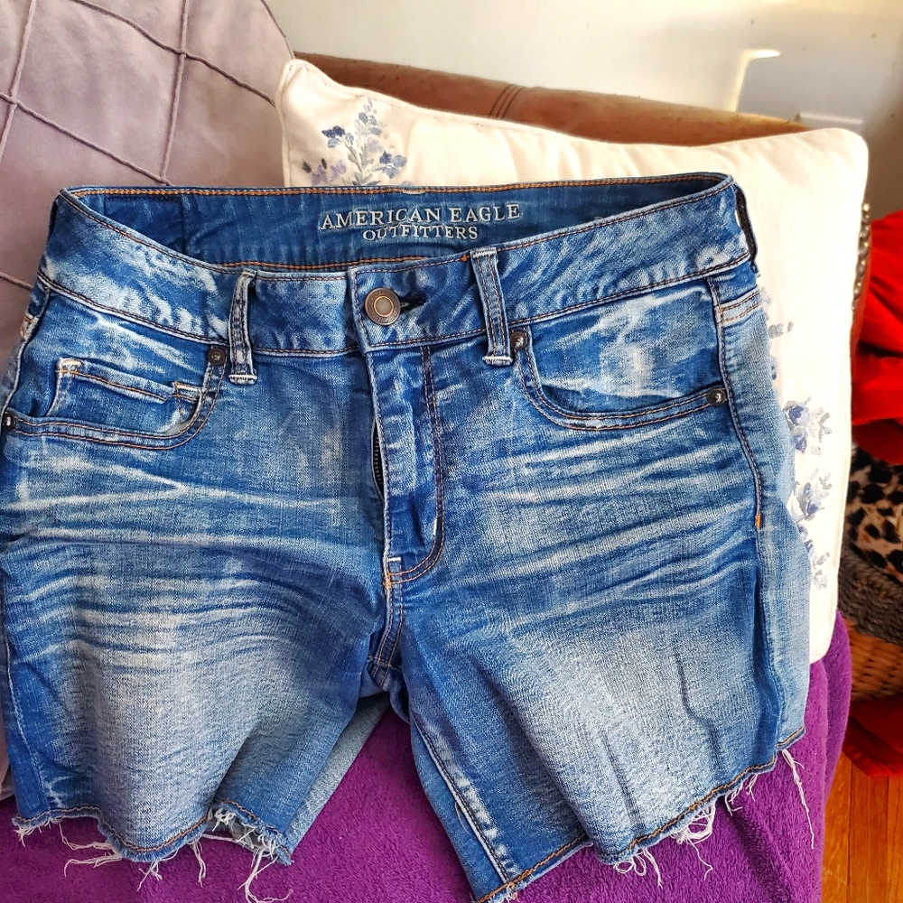 Acid wash shorts